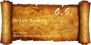 Orlik Indira névjegykártya